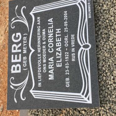BERG Maria Cornelia Elizabeth nee MEYER 1922-2004