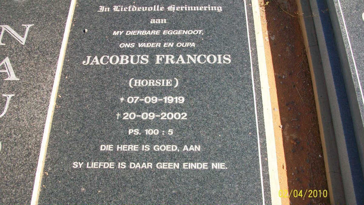 NAU?? Jacobus Francois 1919-2002