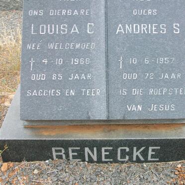 BENECKE Andries S. -1957 &amp; Louisa C. WELGEMOED -1968