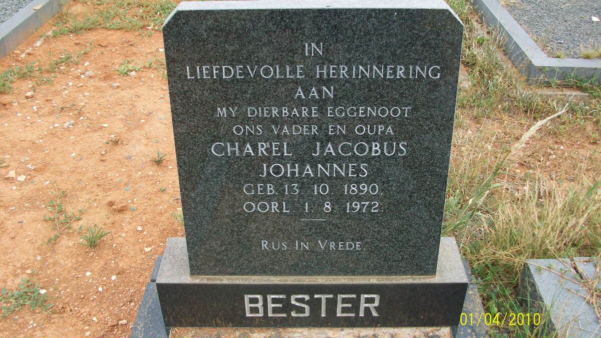 BESTER Charel Jacobus Johannes 1890-1972