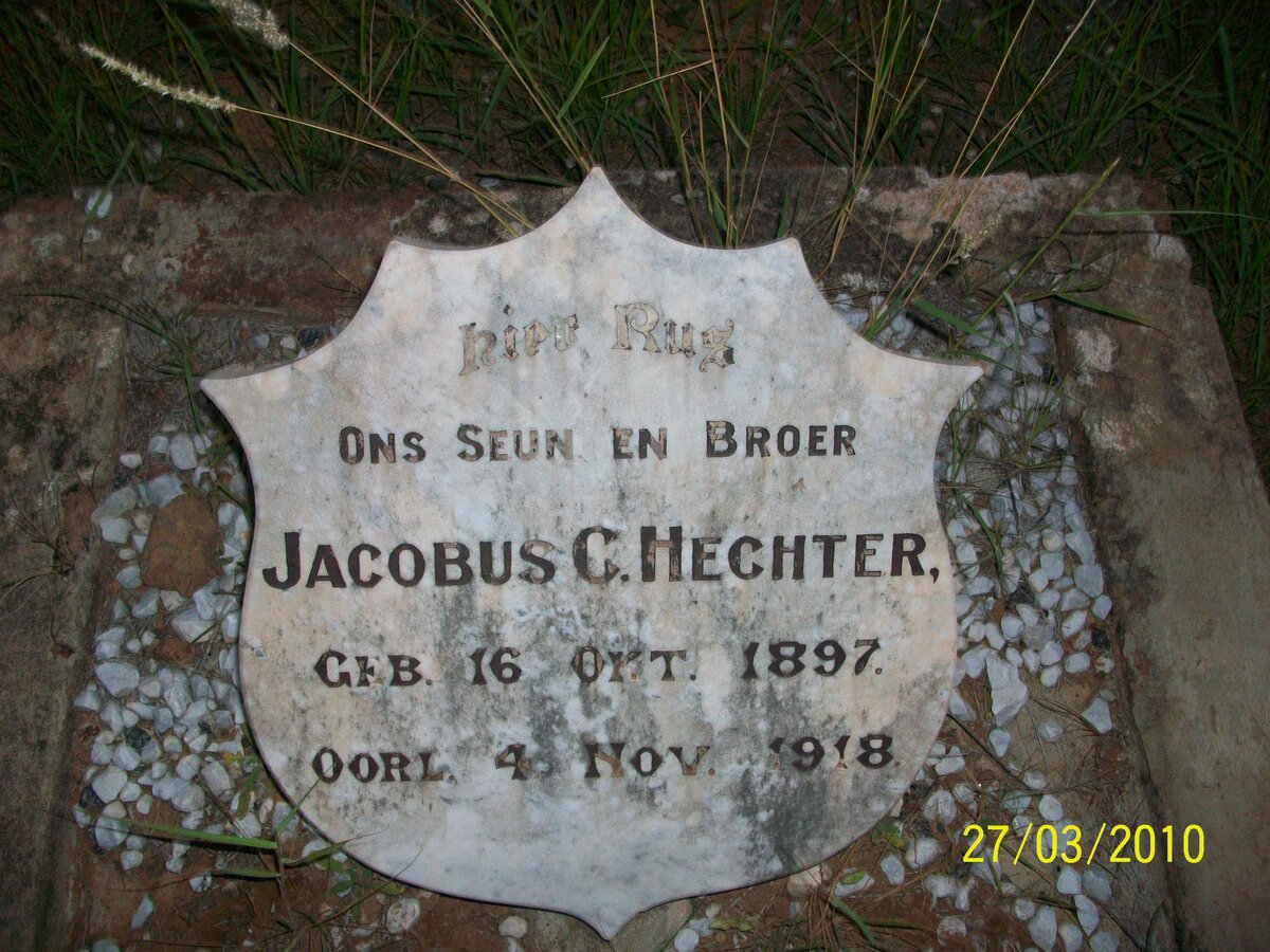 HECHTER Jacobus C. 1897-1918