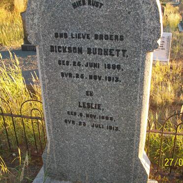 BURKETT Dickson 1896-1913 :: BURKETT Leslie 1898-1913