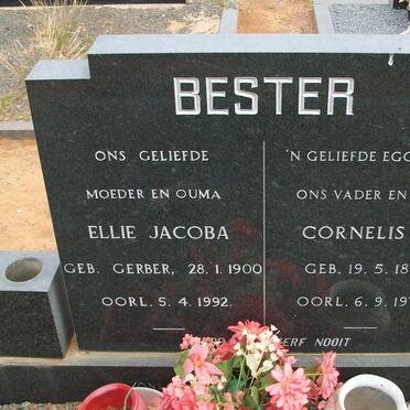 BESTER Cornelis J. 1890-1976 &amp; Ellie Jacoba GERBER 1900-1992