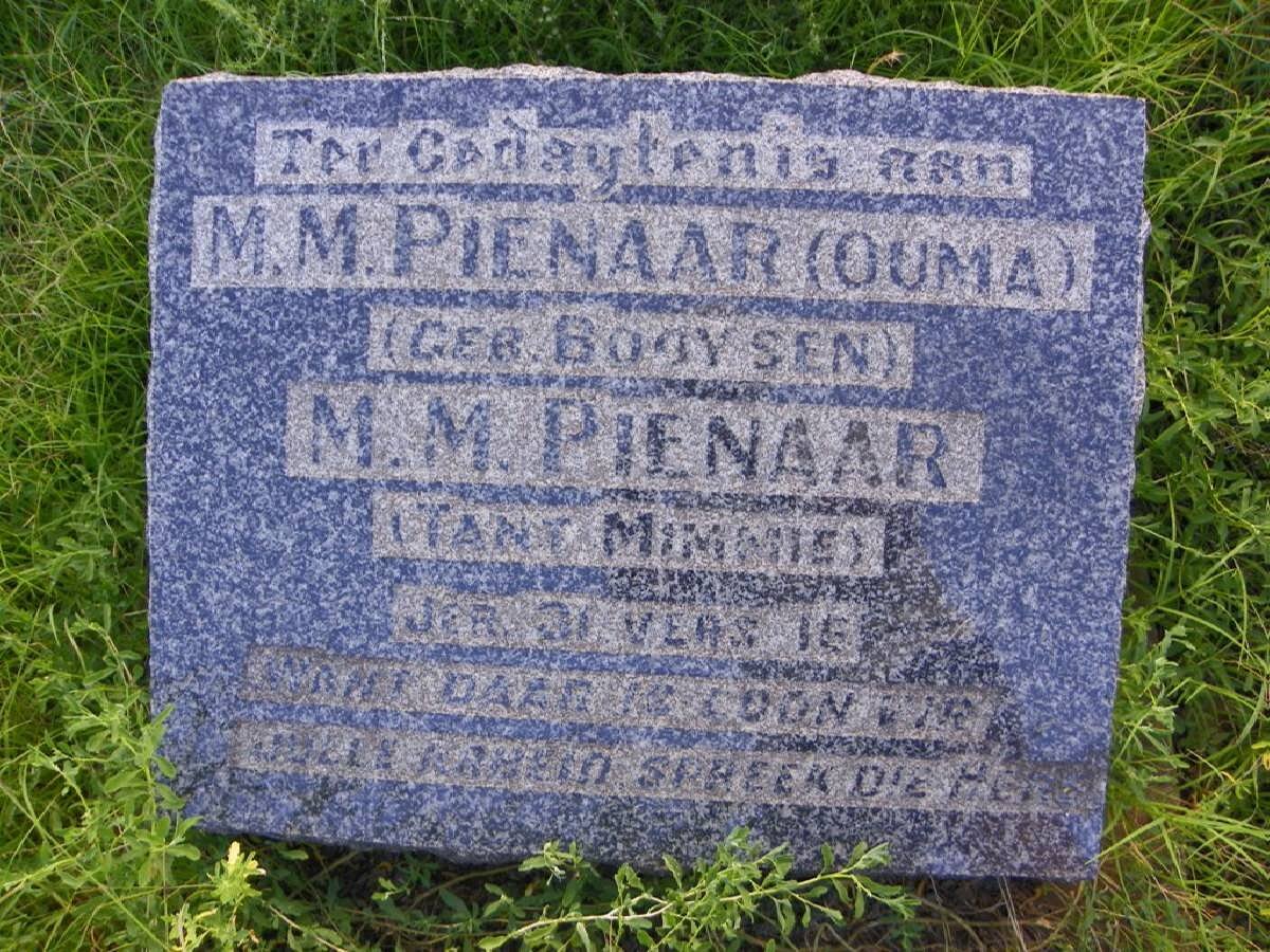 PIENAAR M.M. nee BOOYSEN ?  :: PIENAAR M.M. ?
