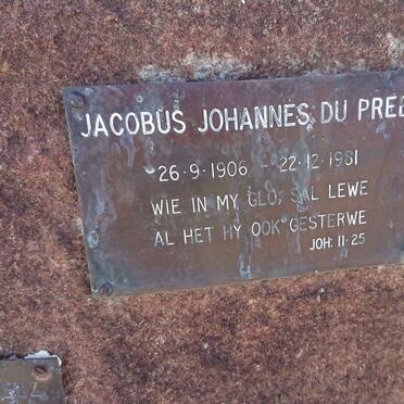 PREEZ Jacobus Johannes, du 1906-1981 &amp; Elisabeth Marie 1908-1992 