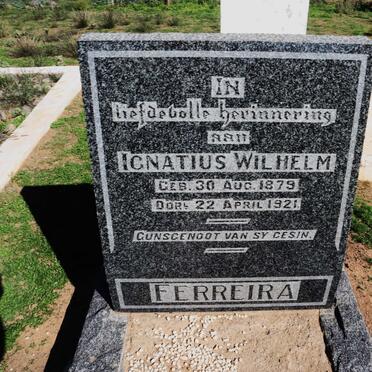FERREIRA Ignatius Wilhelm 1879-1921