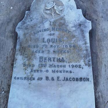 JACOBSON Louis 1899-1899 :: JACOBSON Bertha 1902-1902
