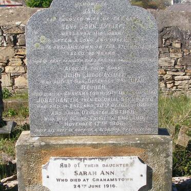 AYLIFF Jane -1899 :: AYLIFF John -1878 :: AYLIFF Reuben -1899 :: AYLIFF Nathan -188?  :: AYLIFF Esther -1900 :: AYLIFF Sarah Ann -1916