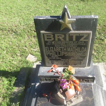 BRITZ Elizabeth Mathilda Phillips nee DANIELS 1904-1993