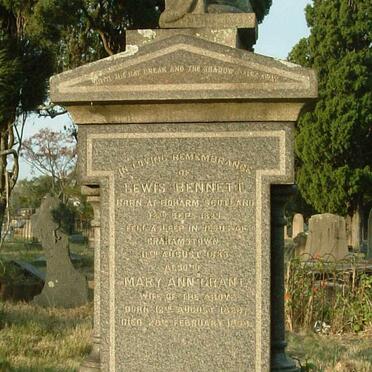 BENNETT Lewis 1829-1883 &amp; Mary Ann Grant 1828-1893