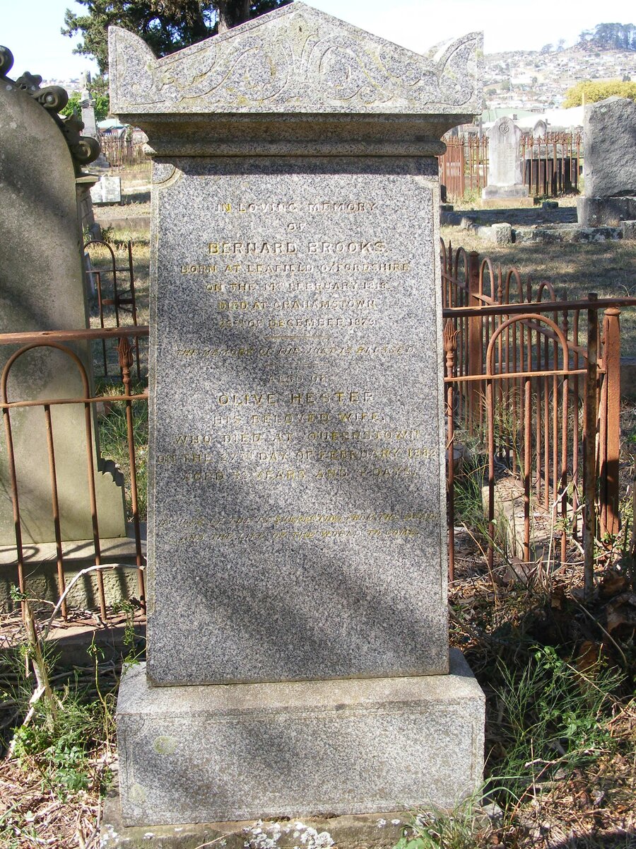 BROOKS Bernard 1818-1879 &amp; Olive Hester -1882