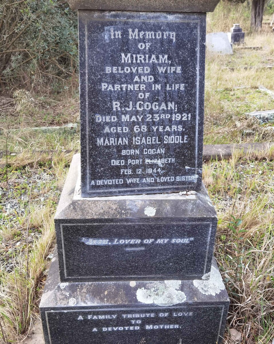 COGAN Miriam -1921 :: SIDDLE Marian Isabel nee COGAN -1944