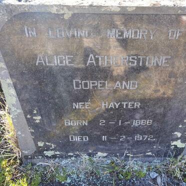COPELAND Alice Atherstone nee HAYTER 1888-1972