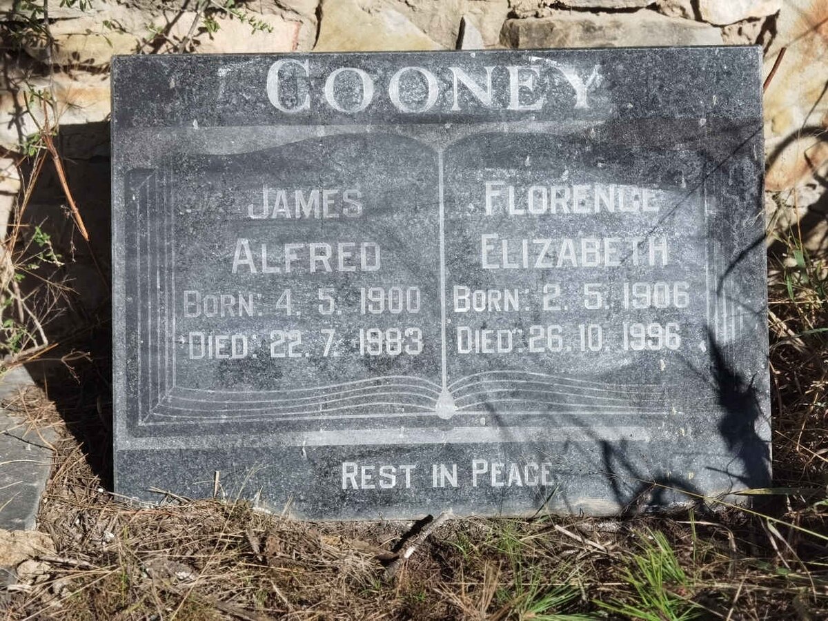 COONEY James Alfred 1900-1983 &amp; Florence Elizabeth 1906-1996