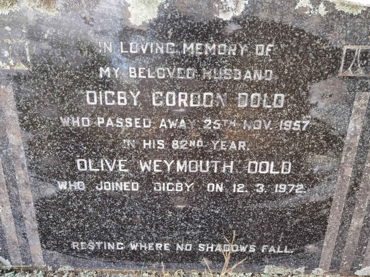 DOLD Digby Gordon -1957 &amp; Olive Weymouth -1972