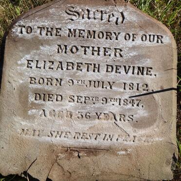 DEVINE Elizabeth 1812-1847