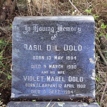 DOLD Basil D.L. 1894-1980 &amp; Violet Mabel LAPPAN 1902-1994