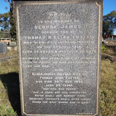 FUTTER Thomas John -1906 &amp; Eliza -1890 :: FUTTER George James -1879