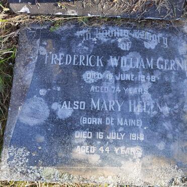 GERNET Fredrick William -1948 &amp; Mary Helena DE MAINE -1918