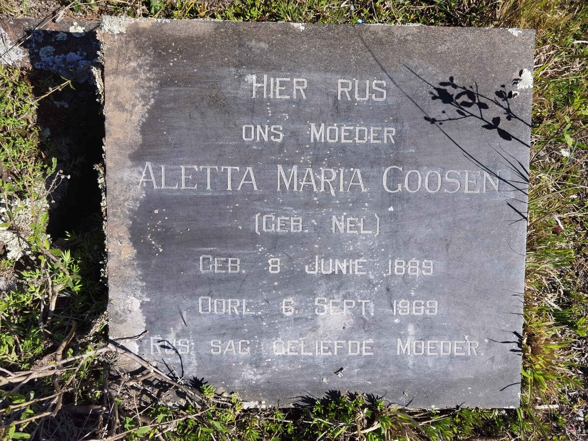 GOOSEN Aletta Maria nee NEL 1889-1969