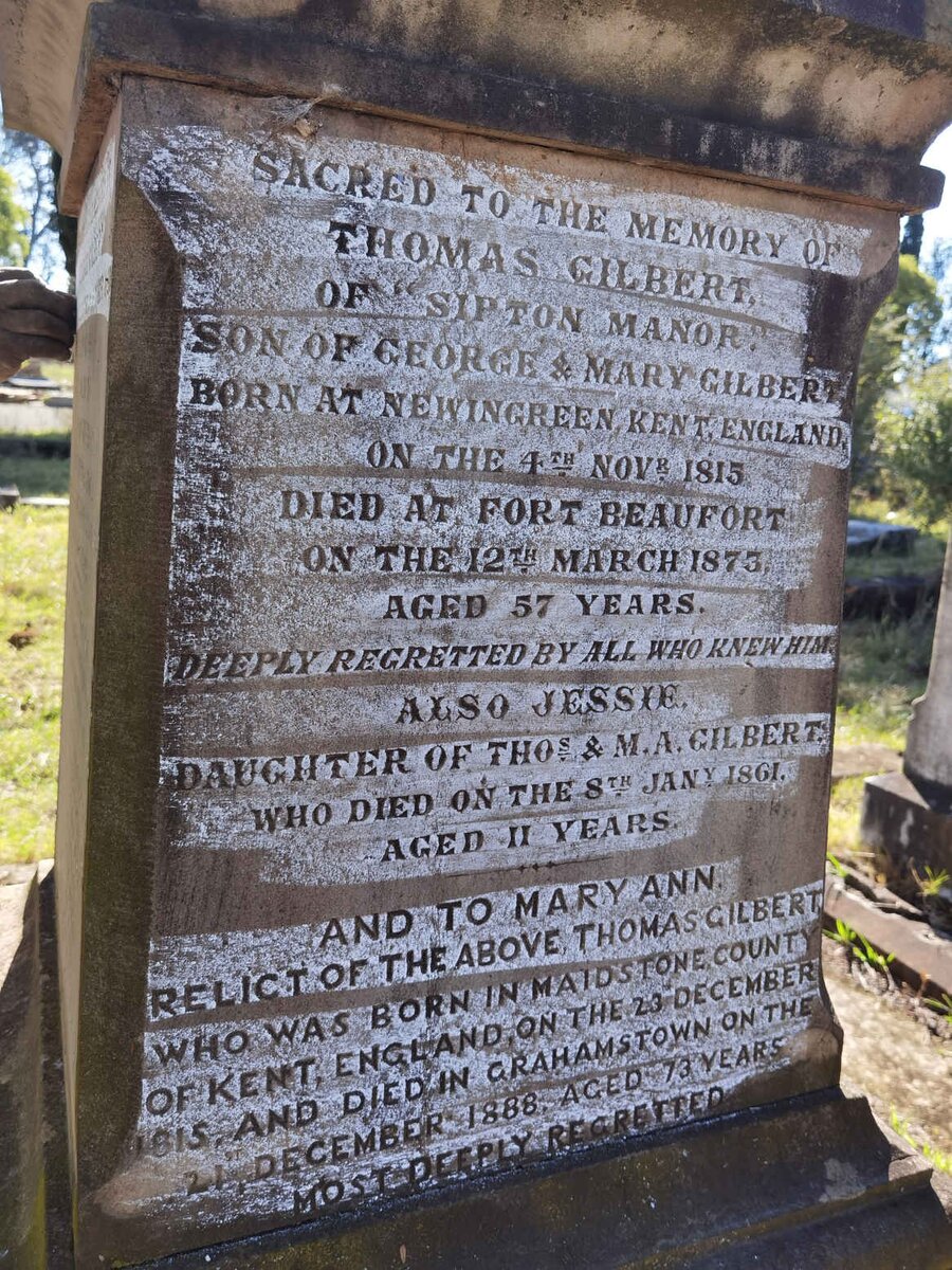 GILBERT Thomas 1815-1873 & Mary Ann 1815-1888 :: GILBERT Jessie -1861