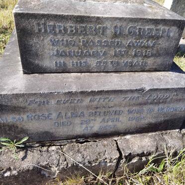 GREEN Herbert H. -1918 &amp; Rose Alma -1959