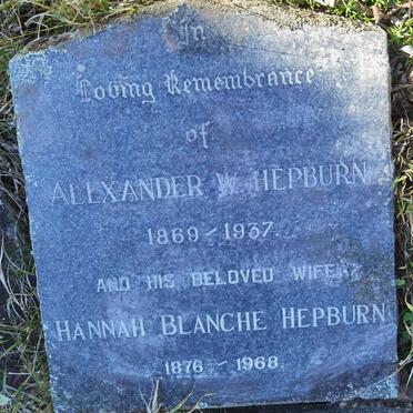 HEPBURN Alexander W. 1869-1937 &amp; Hannah Blanche 1876-1968