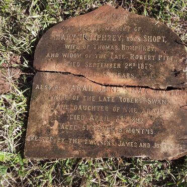 HUMPHREY Mary formerly PITT nee SHOPT -1872 :: SWAN Sarah Jane nee PITT -1892