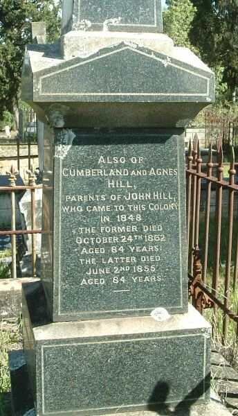HILL Cumberland -1862 &amp; Agnes HILL -1855
