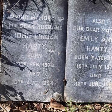 HARTY John Linden 1878-1954 &amp; Emily Ann PATERSON 1879-1960