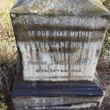 HOLMES Martha Jane nee BANKS 1863-1940