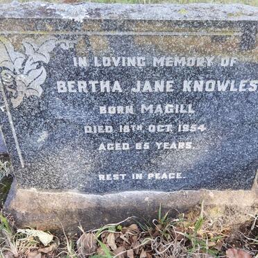 KNOWLES Bertha Jane nee MAGILL -1954