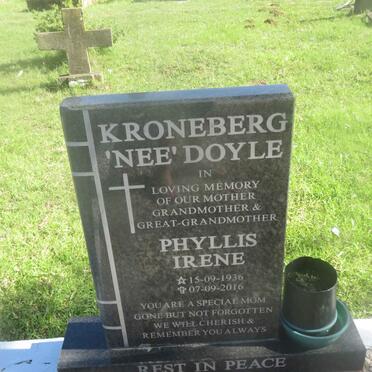 KRONEBERG Phyllis Irene nee DOYLE 1936-2016