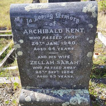 KENT Archibald -1940 &amp; Zellah Sarah -1954