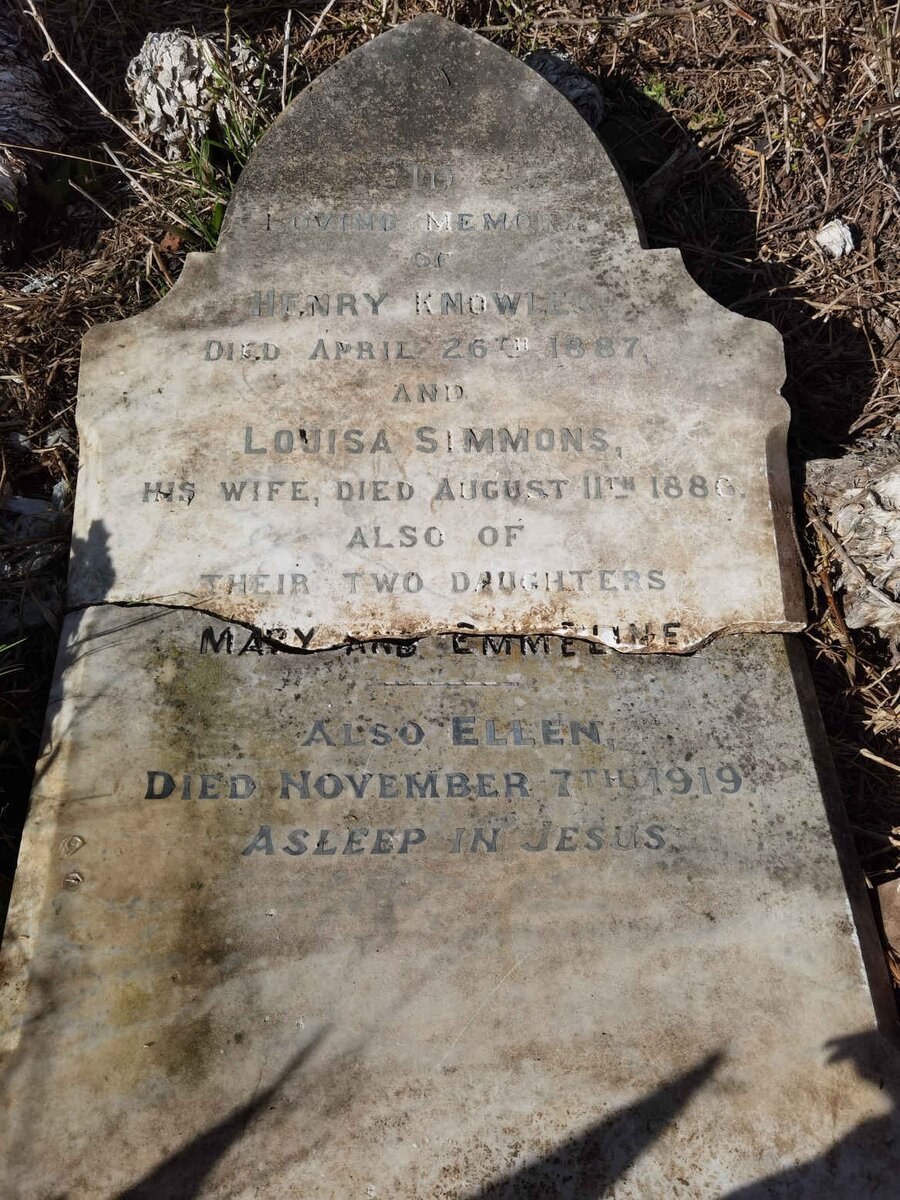 KNOWLES Henry -1887 &amp; Louisa Simmons -1886 :: KNOWLES Mary :: KNOWLES Emmeline :: KNOWLES Ellen -1919