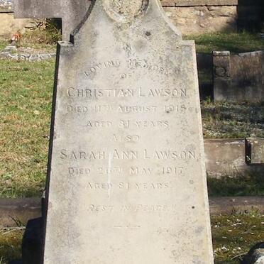 LAWSON Christian -1915 &amp; Sarah Ann -1917