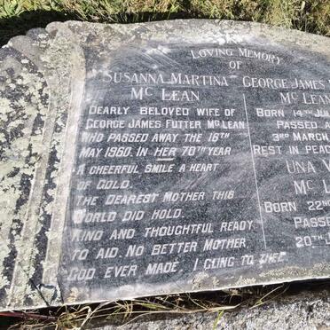 MCLEAN George James Futter 1881-1969 & Susanna Martina -1960 :: MCLEAN Una Vera 1929-1930