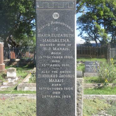 MARAIS Hendrikus Jacobus 1866-1958 &amp; Maria Elizabeth Magdalena 1866-1941