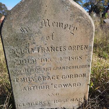 ORPEN Alicia Frances -1868 :: ORPEN Emily Grace Gordon :: ORPEN Arthur Edward :: ORPEN Florence Rosemary