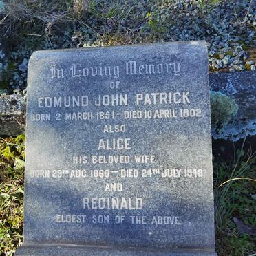 PATRICK Edmund John 1851-1902 &amp; Alice 1860-1948 :: PATRICK Reginald
