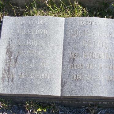 PETTIT Pickford Samuel 1911 -1926 :: PETTIT Louisa Maria née MORGENDAAL 1888-1966