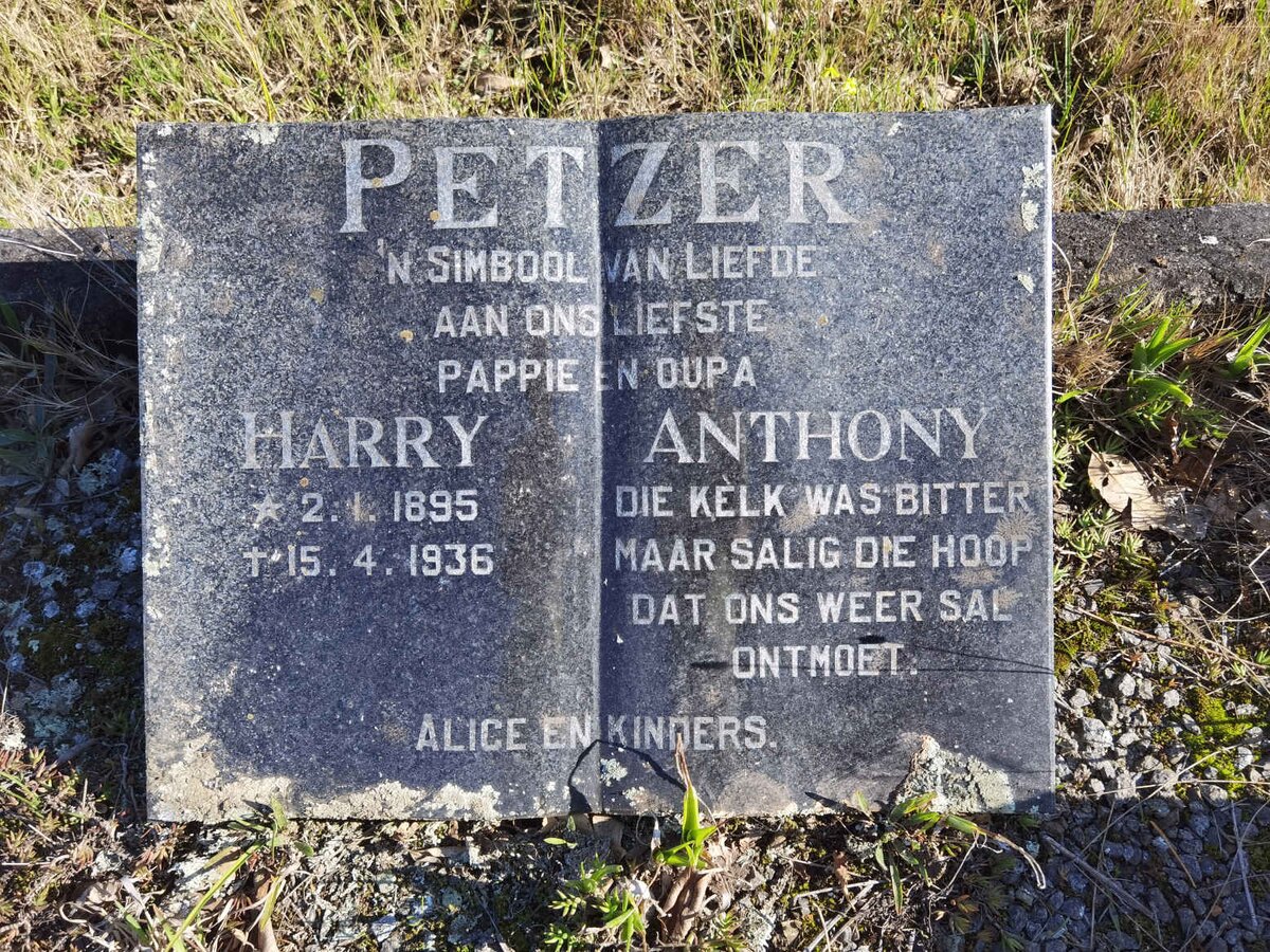 PETZER Harry Anthony 1895-1936