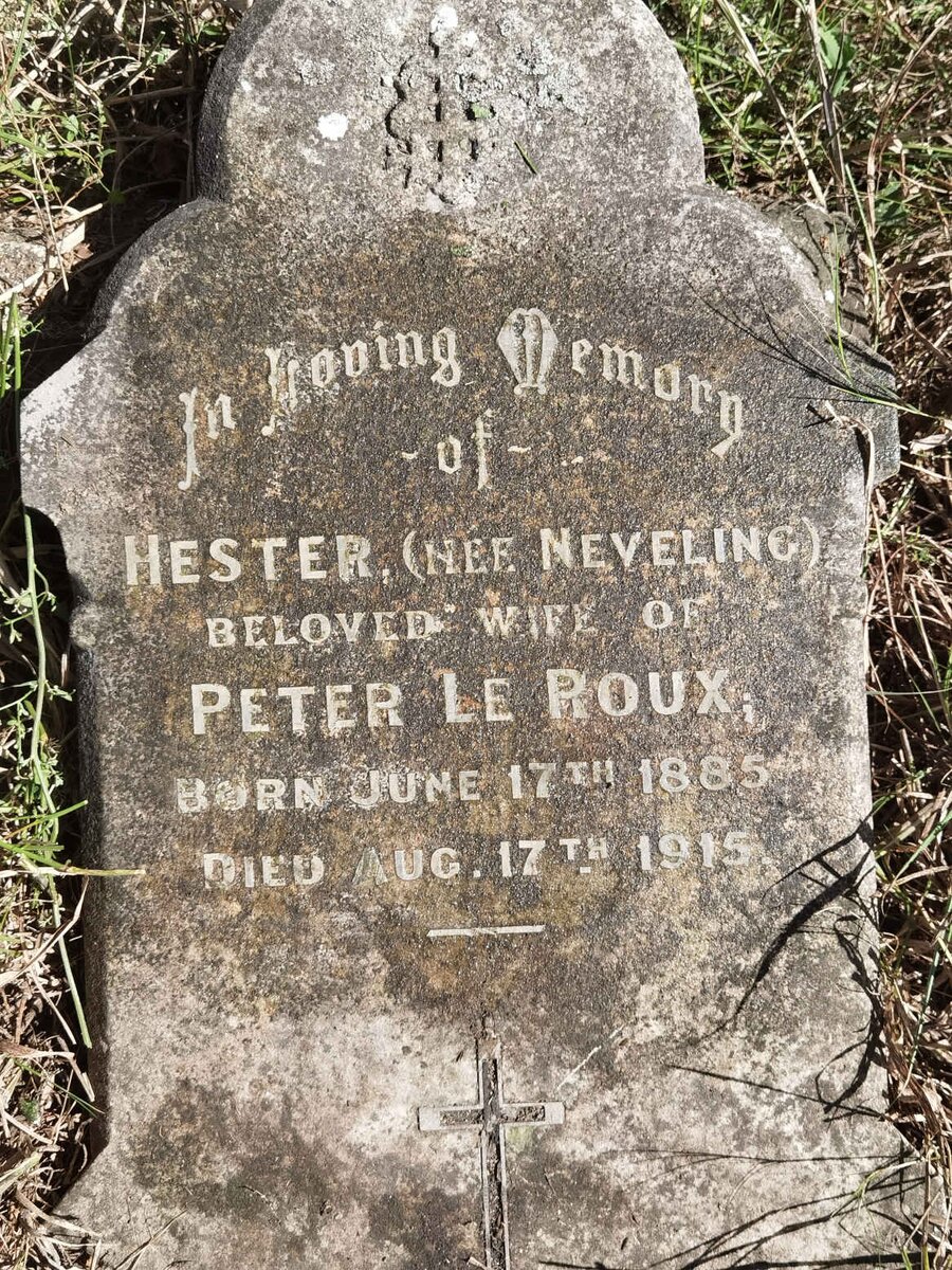 ROUX Hester, le nee NEVELING 1885-1915