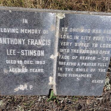 STINSON Anthony Francis, LEE -1963