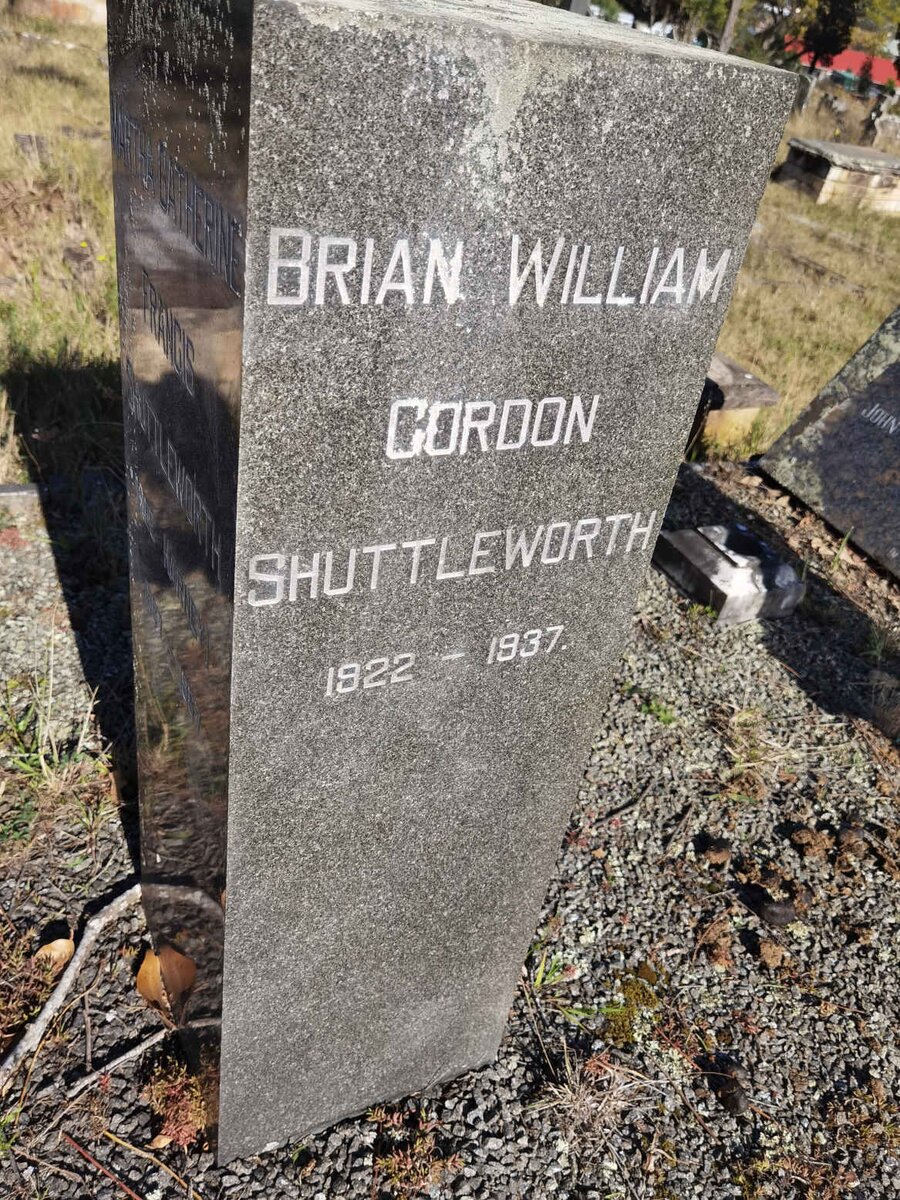 SHUTTLEWORTH Brian William Gordon 1922-1937