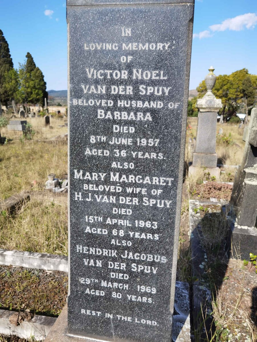 SPUY Victor Noel, van der -1957 :: SPUY Hendrik Jacobus, van der -1969 & Mary Margaret -1963