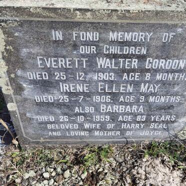 SEAL Barbara -1959 :: SEAL Everett Walter Gordon -1903 :: SEAL Irene Ellen May -1906