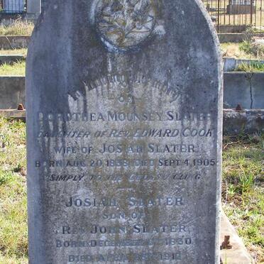 SLATER Josiah 1830-1910 &amp; Dorothea Mounsey COOK 1838-1905 