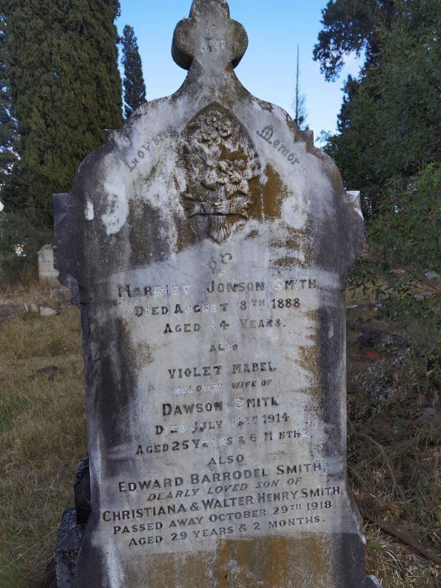 SMITH Harriet JONSON -1888 :: SMITH Violet Mabel -1914 :: SMITH Edward Barrodel -1918