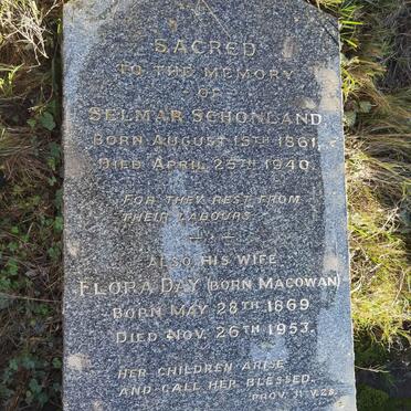 SCHONLAND Selmar 1861-1940 &amp; Flora Day MACOWAN 1869-1953